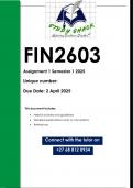FIN2603 Assignment 1 &lpar;QUALITY ANSWERS&rpar; Semester 1 2025