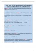 WGU C810 Foundations in Healthcare Data Management Tests Bundle Set