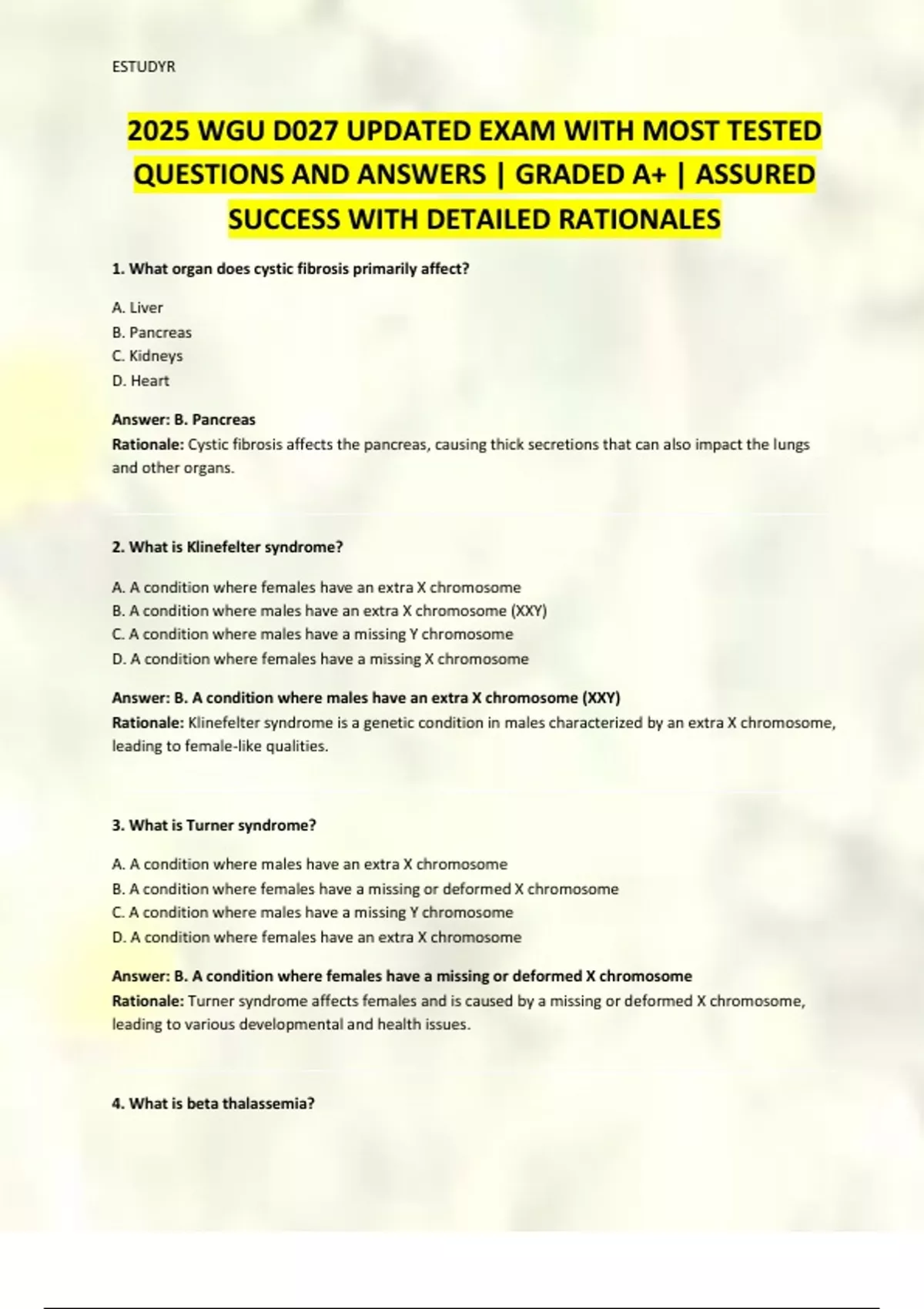 2025 WGU D027 UPDATED EXAM WITH MOST TESTED QUESTIONS AND ANSWERS ...