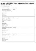 SOWK Final Exam Study Guide &lpar;multiple choice&rpar;  Latest Update 