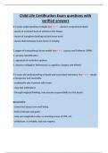 Child Life Certification Exam questions with verified answers