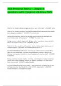 ACE Personal Trainer - Chapter 8 questions with complete solutions 2025