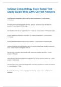 Indiana Cosmetology State Board Test Study Guide With 100&percnt; Correct Answers