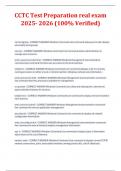 CCTC Test Preparation real exam  2025- 2026 &lpar;100&percnt; Verified&rpar;