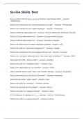 Scribe Skills Test Exam With Questions and Correct Answers 