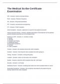 The Medical Scribe Certificate Examination Questions and 100&percnt; Verified Answers