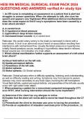 HESI RN MEDICAL SURGICAL EXAM PACK 2024 QUESTIONS AND ANSWERS verified A&plus; study tips&period;pdf