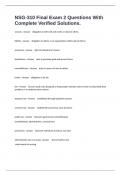 NSG-310 Final Exam 2 Questions With Complete Verified Solutions&period;