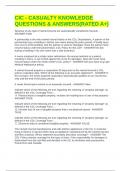 CIC - CASUALTY KNOWLEDGE QUESTIONS & ANSWERS&lpar;RATED A&plus;&rpar;