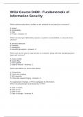 WGU Course D430 - Fundamentals of Information Security Exam With 100&percnt; Correct Answers 
