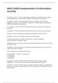 WGU D430 Fundamentals of Information Security Exam Of Questions and Correct Answers 