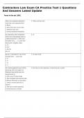 Contractors Law Exam CA Practice Test 1 Questions And Answers Latest Update