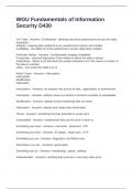 WGU Fundamentals of Information Security D430 Exam Questions and Verified Answers 