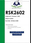 RSK2602 Assignment 1 &lpar;QUALITY ANSWERS&rpar; Semester 1 2025&period;