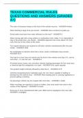 TEXAS COMMERCIAL RULES QUESTIONS AND ANSWERS &lpar;GRADED A&plus;&rpar;