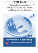 TEST BANK for  International Accounting&comma;  6th Edition by Timothy Doupnik  All Chapters 1 to 12 Complete  Downloadable PDF