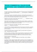 TEXAS COMMERCIAL RULES EXAM QUESTIONS AND ANSWERS &lpar;GRADED A&plus;&rpar;