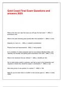 Gold Coast Final Exam Questions and answers 2025&period;