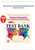 TEST BANK FOR HUMAN SEXUALITY IN A WORLD OF DIVERSITY&comma; CANADIAN EDITION&comma; 7TH EDITION BY SPENCER A&period; RATHUS