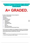 Test Bank for Trauma & Orthopedic Surgery 2025-2026&period; Questions with 100&percnt; correct and verified answers&period; LATEST UPDATE&period;  A&plus; GRADED&period;