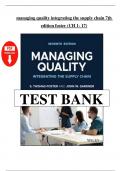 FULL TEST BANK Managing Quality&colon; Integrating the Supply Chain 7th Edition by S&period; Thomas Foster Questions And Answers Graded A&plus;