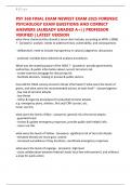 PSY 368 FINAL EXAM NEWEST EXAM 2025 FORENSIC PSYCHOLOGY EXAM QUESTIONS AND CORRECT ANSWERS &lpar;ALREADY GRADED A&plus;&rpar; &vert; PROFESSOR VERIFIED &vert; LATEST VERSION
