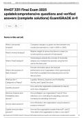 HMGT 3311 Final Exam 2025 update&vert;comprehensive questions and verified answers &lpar;complete solutions&rpar; Exam&vert;GRADE A&plus;&excl;&excl;