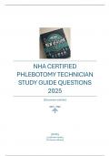 NHA CERTIFIED  PHLEBOTOMY TECHNICIAN  STUDY GUIDE QUESTIONS  2025