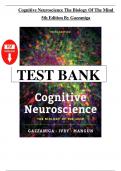 TEST BANK for Cognitive Neuroscience&colon; The Biology of the Mind 5th Edition by Gazzaniga Michael&semi; Richard Ivry and George Mangun&period; &lpar;Complete 14 Chapters&rpar;