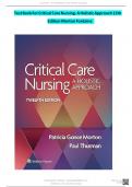 Test Bank For Critical Care Nursing- A Holistic Approach 12th Edition Morton Fontaine