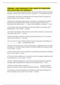 PERSONAL LINES INSURANCE STUDY GUIDE TEST QUESTIONS WITH SOLUTIONS 2025 GRADED A&plus;