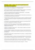PERSONAL LINES LA FINAL EVALUATION QUESTIONS WITH SOLUTIONS 2025 GRADED A&plus;