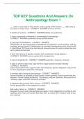 Packaging deal for TOP KEY Questions And Answers On Anthropology Exam 1