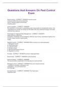 Packaging deal for Pest Management Final Exam Questions And Answers