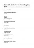 Abeka 8th Grade History Test 4 Chapters 8-10 questions and answers