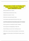 Abeka Science&colon; Order and Design Test 1 &vert; 100&percnt; Correct Answers &vert; Verified &vert; Latest 2025&sol;2026 Version