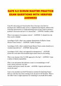 SAFE 6&period;0 SCRUM MASTER PRACTICE EXAM QUESTIONS WITH VERIFIED ANSWERS