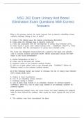 NSG 262 Exam Urinary And Bowel Elimination Exam Questions With Correct Answers