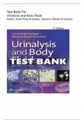 Test Bank For Urinalysis and Body Fluids&comma; 7th Edition &lpar; Author's&semi; Susan King Strasinger&comma; Marjorie Schaub Di Lorenzo&rpar; All Chapters 1-17 