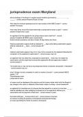 jurisprudence exam Maryland questions and answers