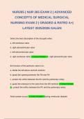 BUNDLE FOR NUR265 &vert; NUR 265 EXAM 1 &vert; EXAM 2 &vert; EXAM 3 & EXAM 4 &vert; ADVANCED CONCEPTS OF MEDICAL SURGICAL NURSING EXAM  &vert; 100&percnt; CORRECLTY ANSWERED AND GRADED A&plus; &vert; GALEN