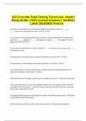 ACI Concrete Field-Testing Technician- Grade I Study Guide &vert; 100&percnt; Correct Answers &vert; Verified &vert; Latest 2025&sol;2026 Version