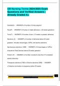 OB Nursing Terms 2024&sol;2025 Exam  Questions and Verified Answers &vert;  Already Graded A&plus;