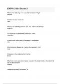 EXPH 240- Exam 3 questions and answers
