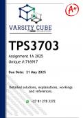 TPS3703 Assignment 1A &lpar;DETAILED ANSWERS&rpar; 2025 - DISTINCTION GUARANTEED