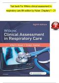 Test Bank for Wilkins' Clinical Assessment in Respiratory Care 8th Edition by Albert J&period; Heuer&period; &vert;Chapter 1-21&vert; Latest updated version&period;