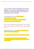 AQA A LEVEL &lpar;7702&sol;1&rpar; ENGLISH LANGUAGE PAPER 1 LANGUAGE&comma; THE INDIVIDUAL AND SOCIETY LATEST 2025-2026 EXAM UPDATE QUESTION AND ANSWERS