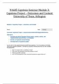 N4685 Capstone Seminar Module 3&colon; Capstone Project &ndash; Outcomes and Content University of Texas&comma; Arlington