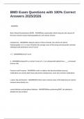BMD Exam Questions with 100&percnt; Correct Answers 2025&sol;2026
