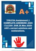 TPS3704 Assignment 1 &lpar;COMPLETE ANSWERS&rpar; 2025 &lpar;711336&rpar;- DUE 28 May 2025